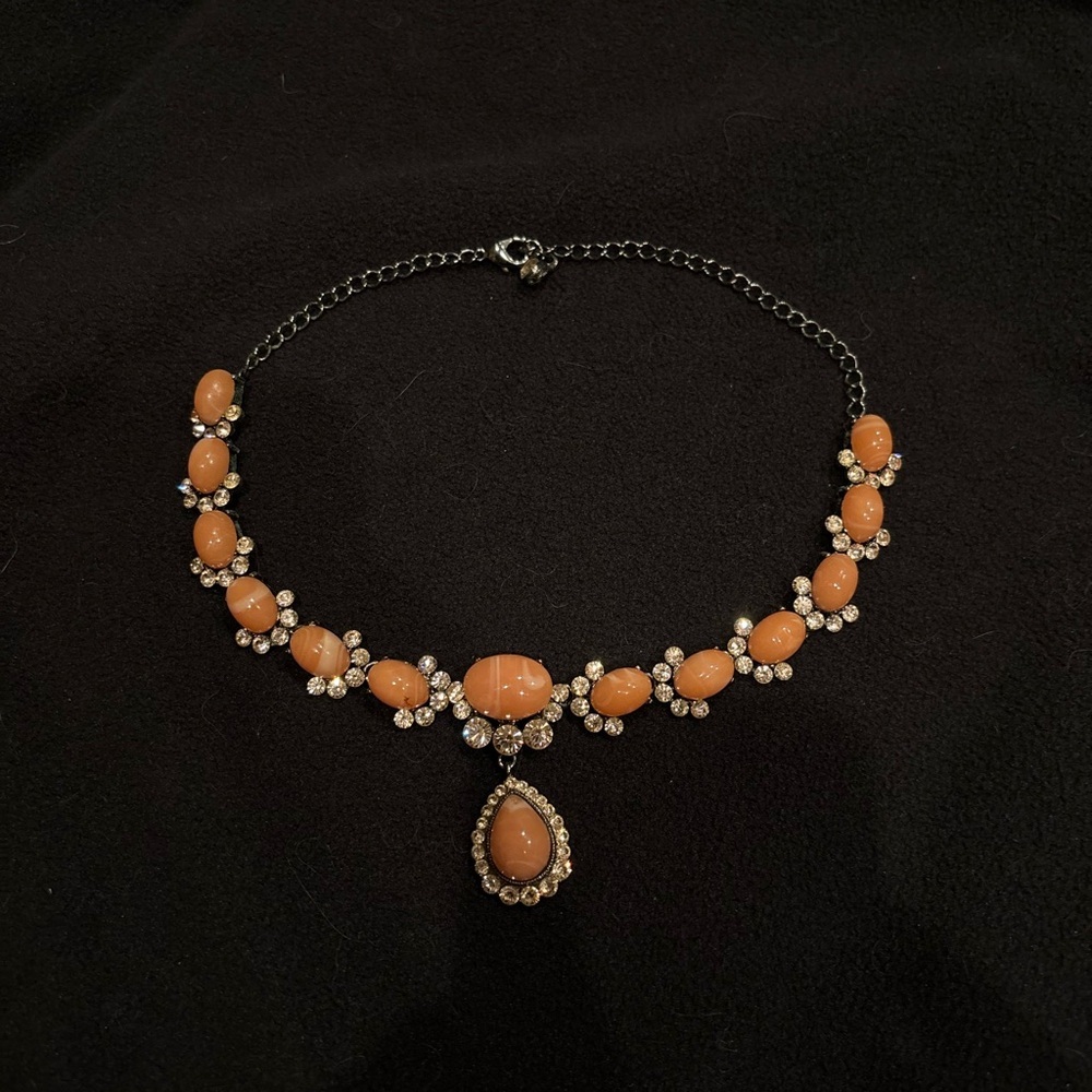 Elegant Tan and Silver Necklace